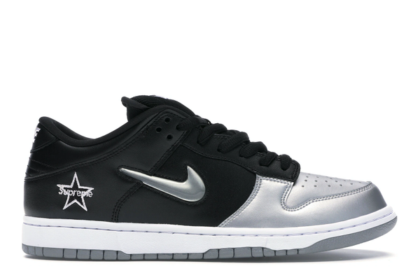 Nike SB Dunk Low Supreme Jewel Swoosh Silver